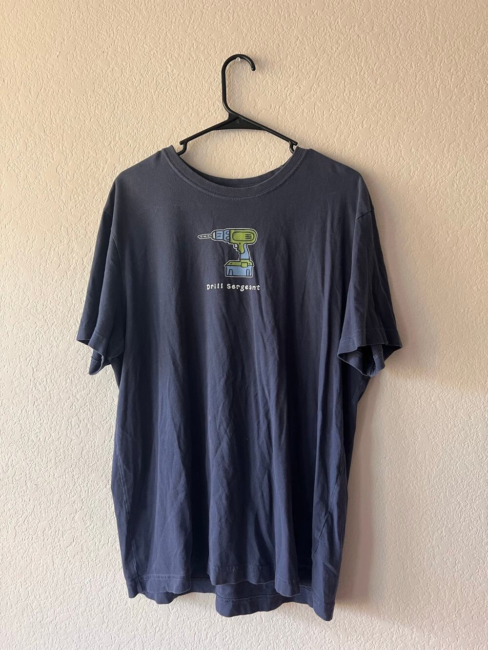 Life Is Good Drill Sergeant Power Drill Graphic T Shirt 100 Cotton